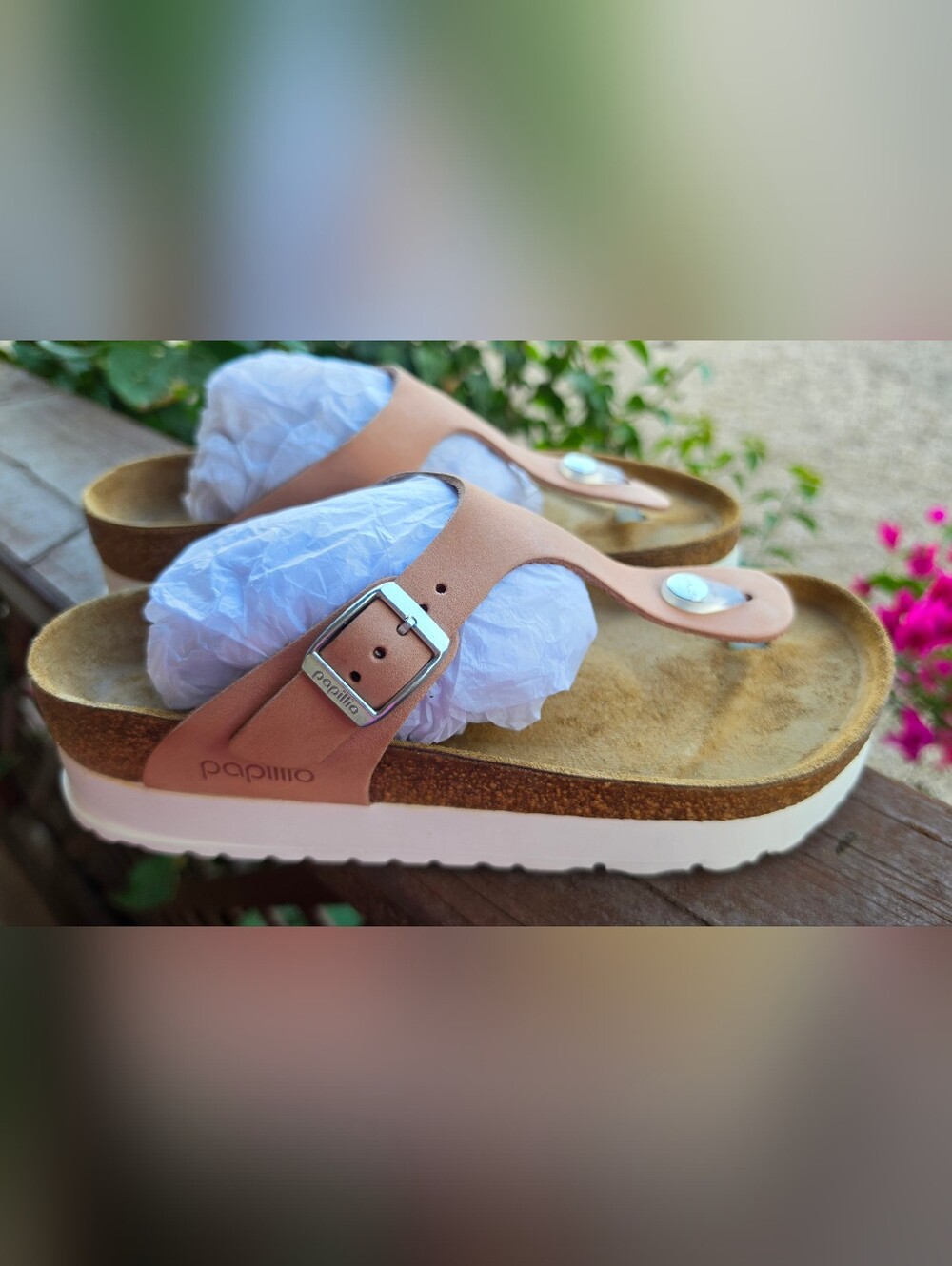 Papillio Birkenstock Gizeh Platform Sandals Blush Pink Size 38